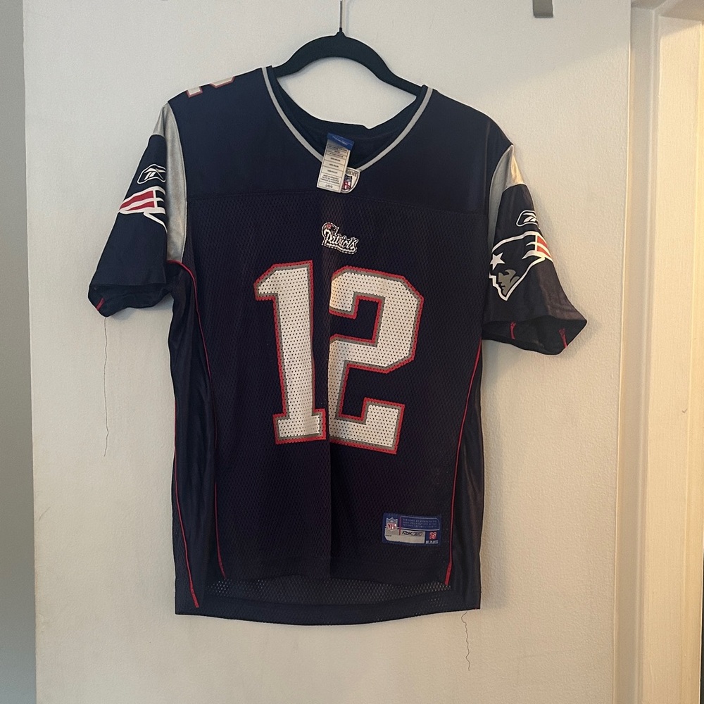 Reebok Navy and White Women's Patriots Jersey